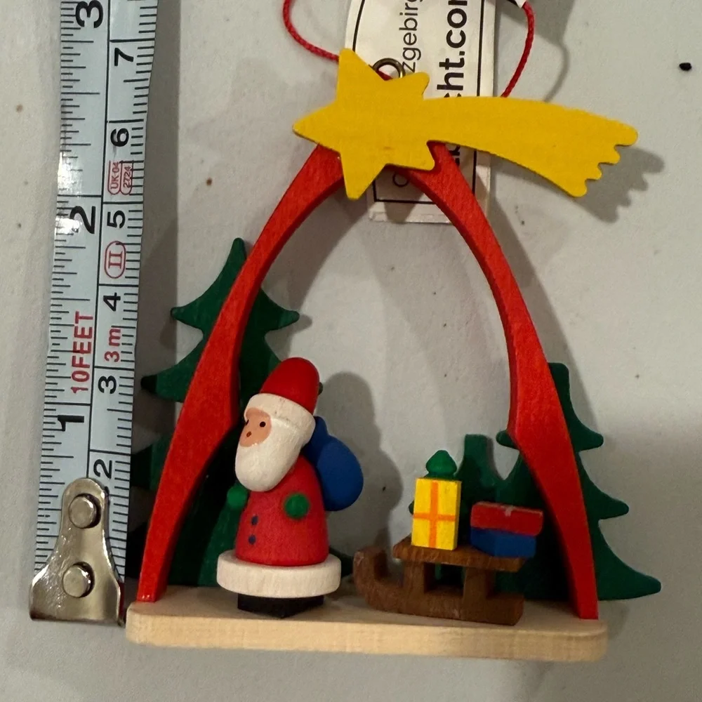 Ulbricht Festive Santa Ornament - Red, Green, Yellow